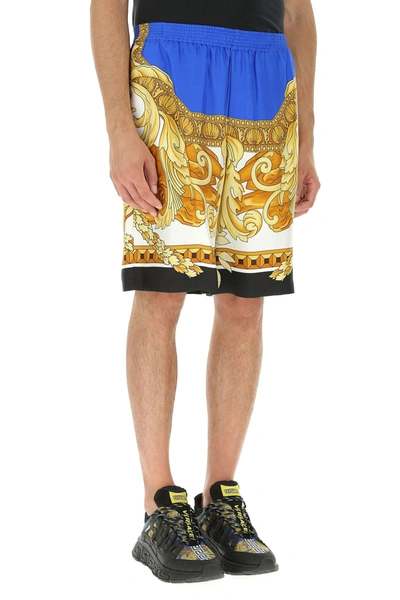 Shop Versace Printed Satin Bermuda Shorts  Printed  Uomo 48