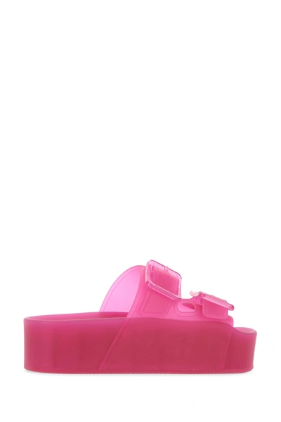 Shop Balenciaga Fuchsia Rubber Slippers Pink  Donna 38