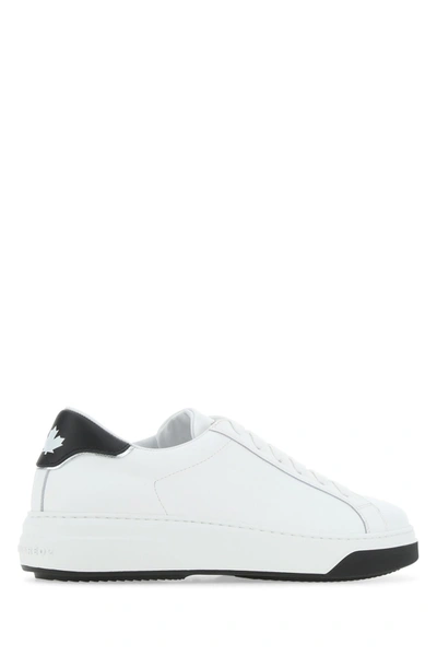 Shop Dsquared2 White Leather Bumper Sneakers White Dsquared Donna 39