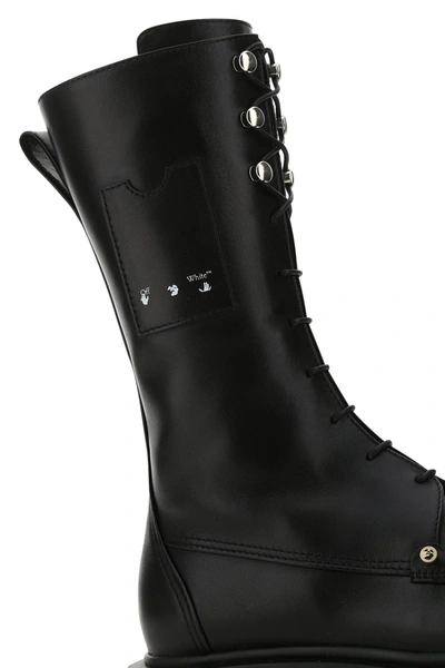Shop Off-white Black Nappa Leather Sponge Boots  Black Off White Donna 39