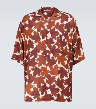 Shop Acne Studios Printed Short-sleeved Shirt In Orange