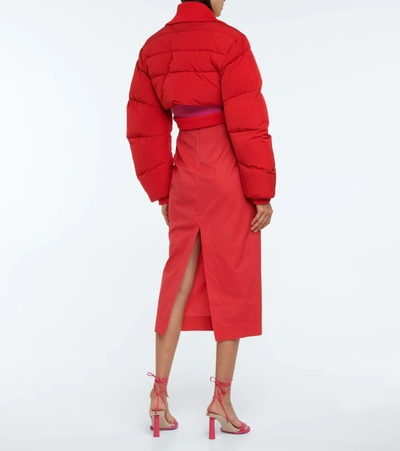Shop Jacquemus La Doudoune Pralù Crop Puffer Jacket In Red