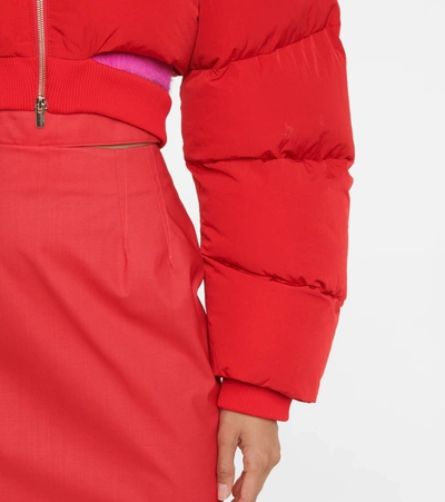 Shop Jacquemus La Doudoune Pralù Crop Puffer Jacket In Red