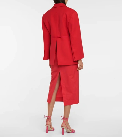 Shop Jacquemus La Veste Soco Oversized Wool Blazer In Red