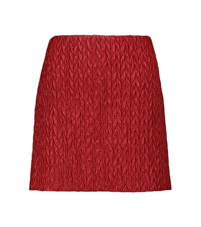 Shop Miu Miu Quilted High-rise Miniskirt In Red