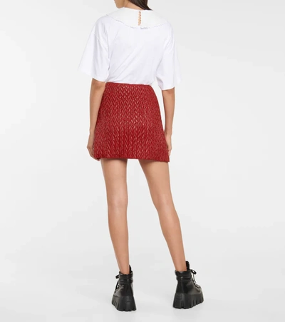 Shop Miu Miu Quilted High-rise Miniskirt In Red