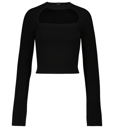 Shop Loewe Ribbed-knit Wool-blend Sweater In Black