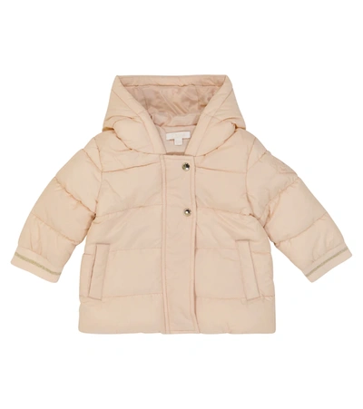 Shop Chloé Baby Puffer Jacket In Pink