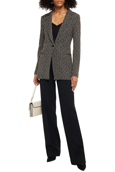 Shop M Missoni Jacquard-knit Blazer In Gold