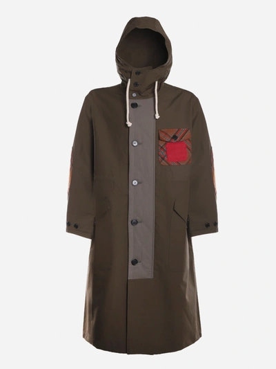 Shop Jw Anderson Cotton Parka With Corduroy Insert In Khaki