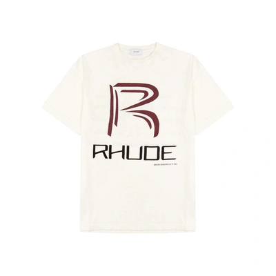 Shop Rhude Raceway White Cotton T-shirt