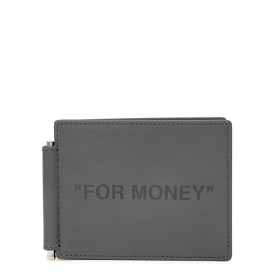 Shop Off-white Grey Leather Wallet