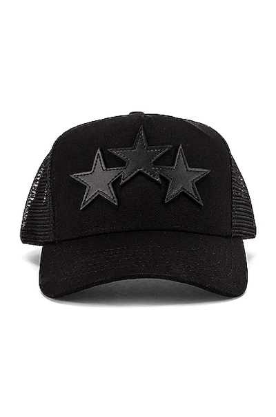 Shop Amiri 3 Star Trucker Hat In Black