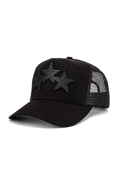 Shop Amiri 3 Star Trucker Hat In Black
