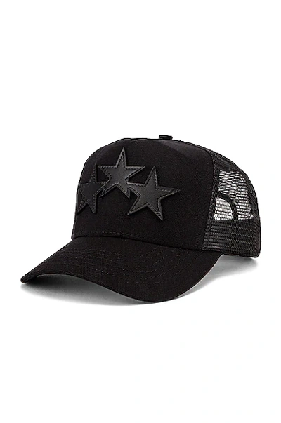 Amiri Three Star Patch Trucke Hat In Black