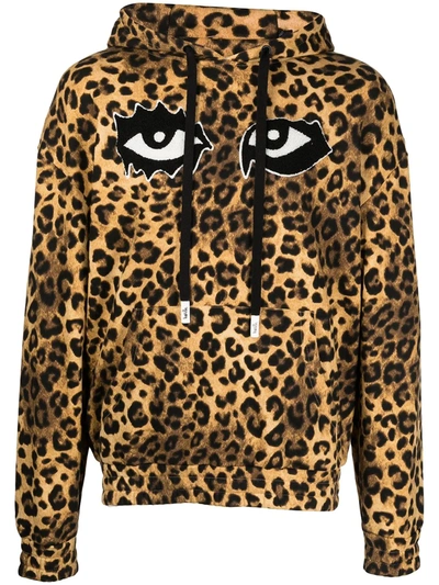 Shop Haculla Eye-print Leopard Print Hoodie In Brown