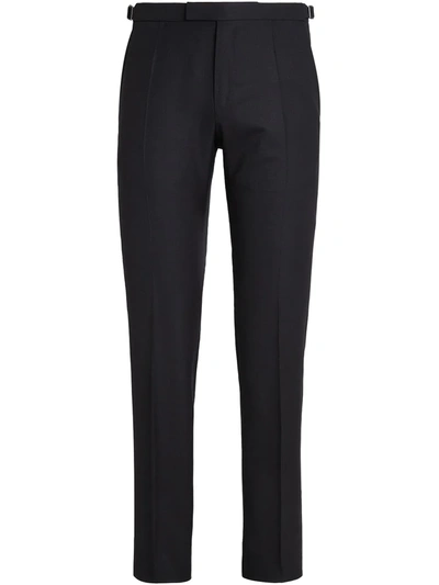Shop Ermenegildo Zegna Tailored Wool Trousers In Black