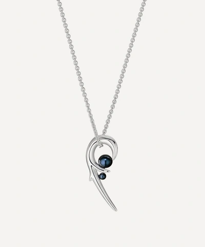 Shop Shaun Leane Silver Hooked Black Pearl Pendant Necklace