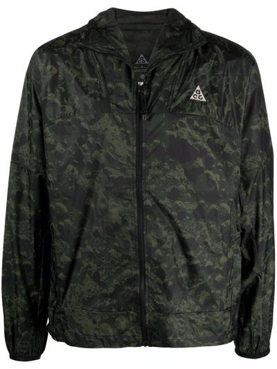 Shop Nike Acg 'cinder Cone' Windproof Jacket In Green