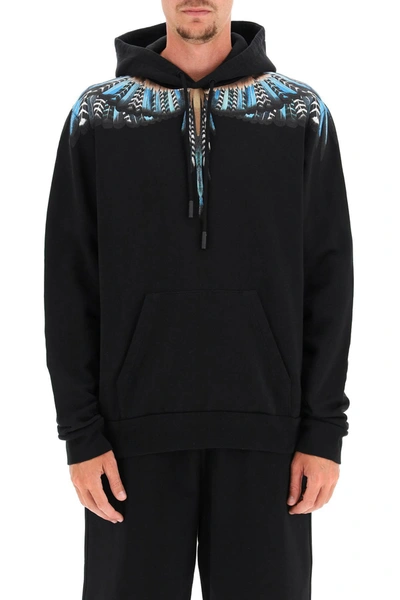 Shop Marcelo Burlon County Of Milan Marcelo Burlon Grizzly Wings Print Hoodie In Black