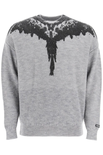 Shop Marcelo Burlon County Of Milan Marcelo Burlon Wings Wool Sweater In Mixed Colours