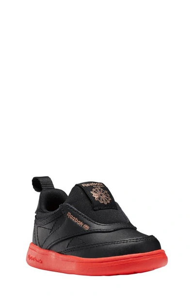 Shop Reebok Club C Iii Quilted Slip-on Sneaker In Black/ Dynamic Red/ Rose Gold