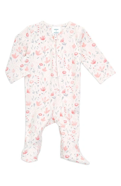 Aden + Anais Baby Girl's Perennial Floral-print Long-sleeve Footie In Perennial