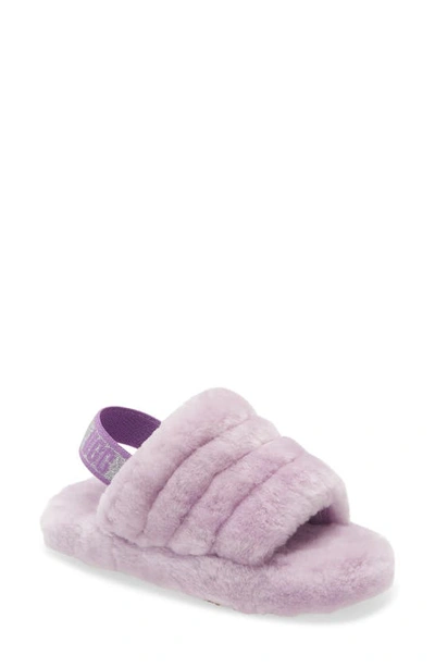 Shop Ugg Girl's  Fluff Yeah Slide Sandal In Lilac Frost