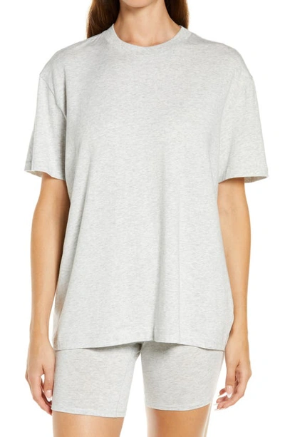 Skims Grey Boyfriend T-shirt In Light Heather Grey