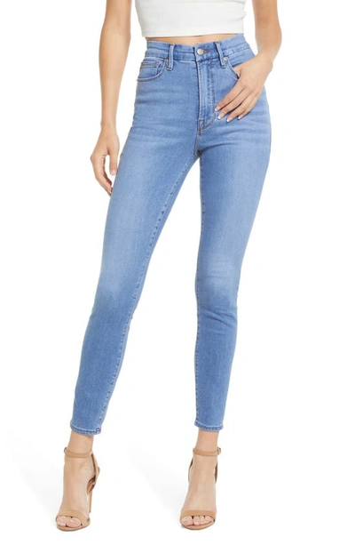 Shop Good American Good Waist Ankle Skinny Jeans In Blue796