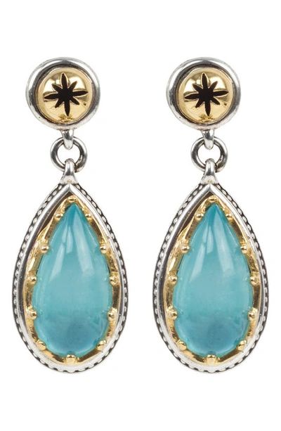 Shop Konstantino Astria Aquamarine Drop Earrings In Silver