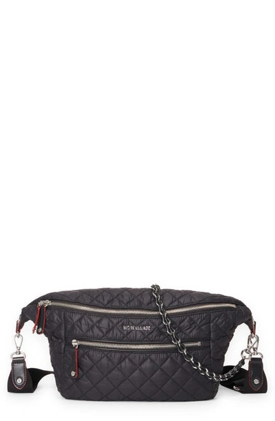 Shop Mz Wallace Crosby Quilted Nylon Convertible Sling Bag In Black