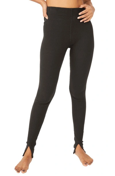 Early Night Cotton Leggings In Washed Black