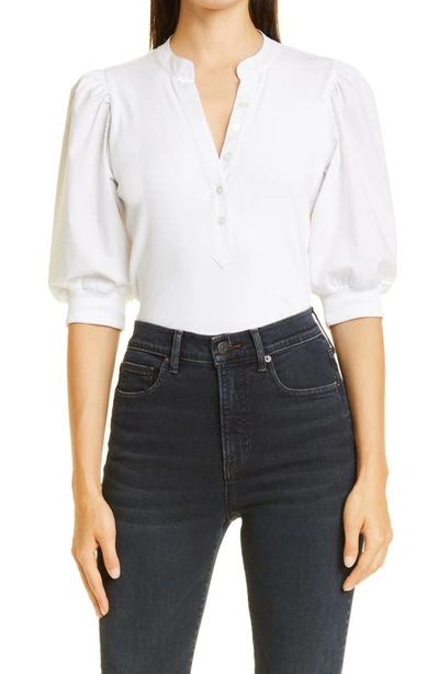 Shop Veronica Beard Coralee Front Button Blouse In White