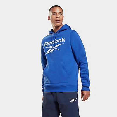 Shop Reebok Men's Identity Fleece Hoodie In Blue