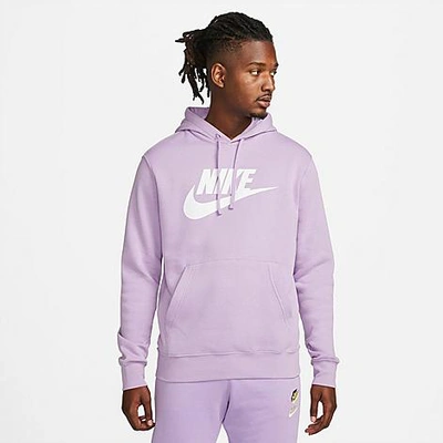 Shop Nike Men's Sportswear Club Fleece Hoodie In Violet Star/violet Star