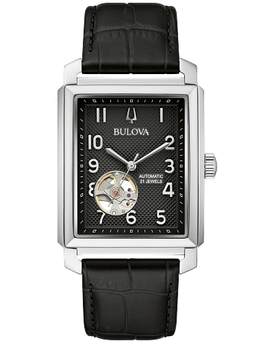 Shop Bulova Sutton Automatic Black Dial Watch 96a269
