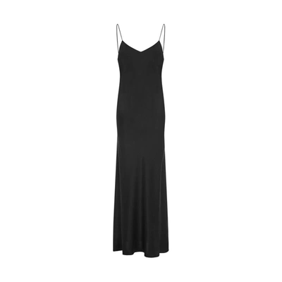 Shop Asceno The Lyon Slip Dress In Black