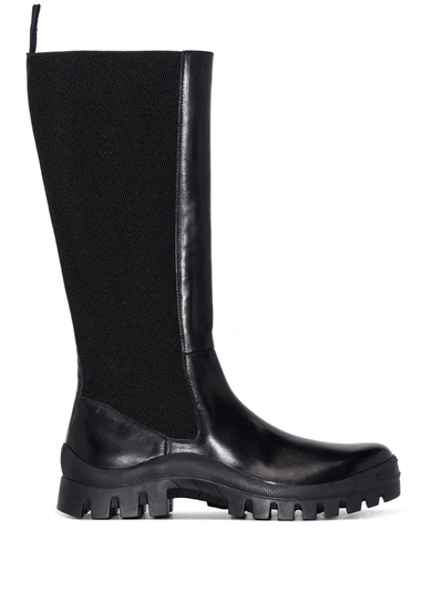 Shop Atp Atelier Bitonto Knee-high Boots In 黑色