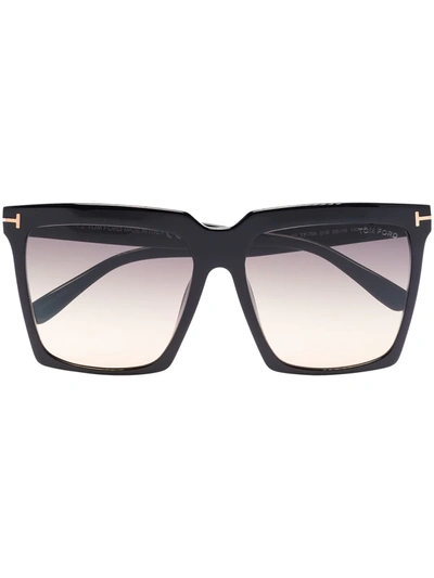 Shop Tom Ford Sabrina Square-frame Sunglasses In 黑色