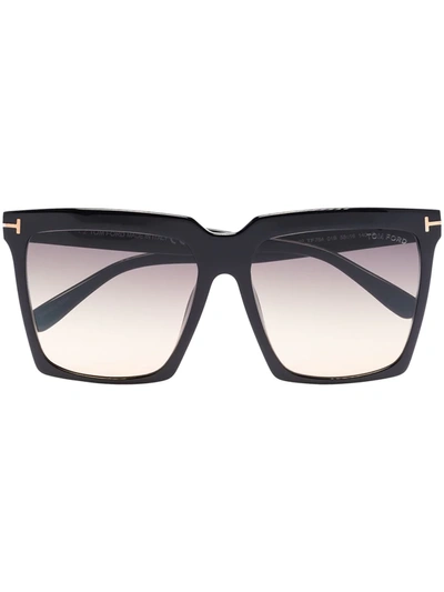 Tom Ford Sabrina Square-frame Sunglasses In 黑色