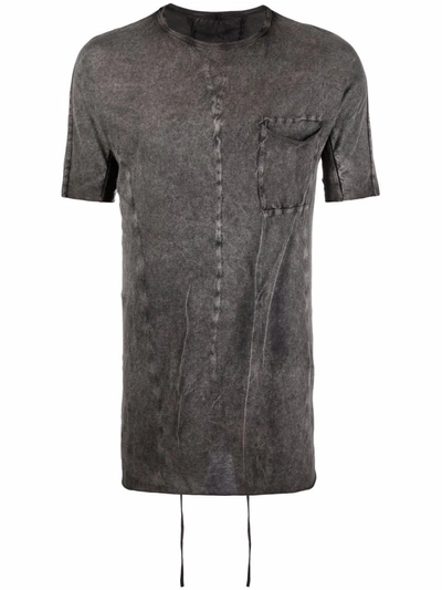 Shop Masnada Faded Drape-detail T-shirt In Grey