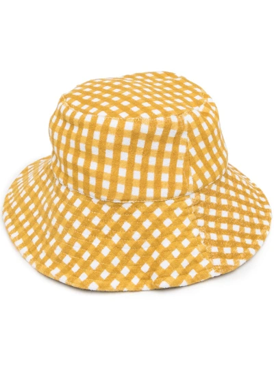 Faithfull The Brand Teryll Check-print Bucket Hat In Yellow