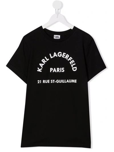 Shop Karl Lagerfeld Logo-print Short-sleeve T-shirt In 黑色