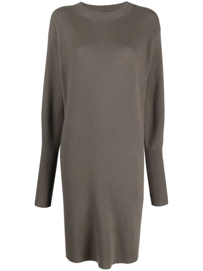 Shop Lorena Antoniazzi Long-sleeve Knitted Jumper Dress In 绿色