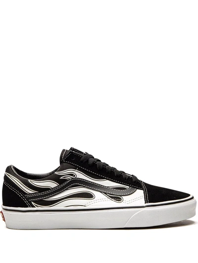 Vans Old Skool Flame Sneakers In Black/white | ModeSens