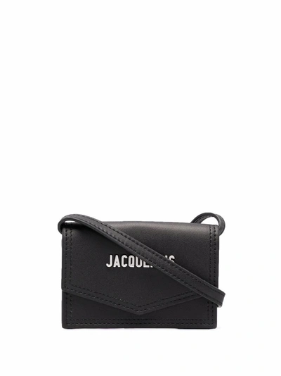 Shop Jacquemus Logo-plaque Mini Leather Shoulder Bag In 黑色