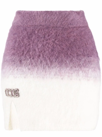 Shop Gcds Gradient-effect Knitted Miniskirt In 紫色