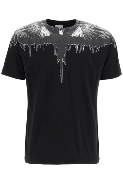 Shop Marcelo Burlon County Of Milan Tar Wings T-shirt In Black,white,grey