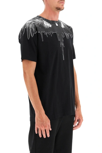 Shop Marcelo Burlon County Of Milan Tar Wings T-shirt In Black,white,grey